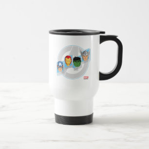 Mug De Voyage Visages de personnages d'Avengers sur le logo