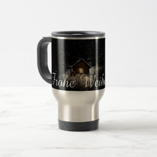 Mug De Voyage Vœux de Noël avec une maison de sorcière