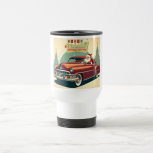 Mug De Voyage Voiture rouge vintage & Père Noël