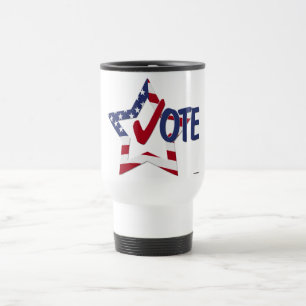 Mug De Voyage Vote Coche Rouge avec Étoile du Drapeau Américain