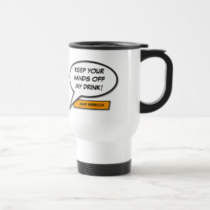 Mug De Voyage Votre message bulle de discours Fun rétro bande de