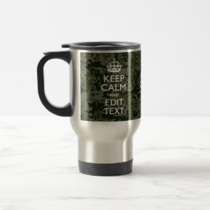 Mug De Voyage Votre texte Camouflage numérique Bois Conserver le