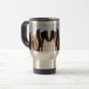 Mug De Voyage Voyage de chevaux de plage/tasse de banlieusard