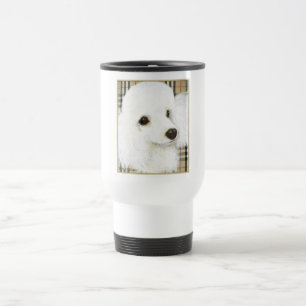 Mug De Voyage White Poodle Portrait Burberry Art Imprimer Cadeau
