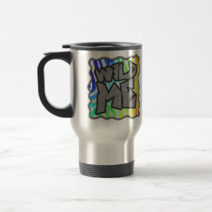 Mug De Voyage Wild Me Zebra Rainbow et White Print