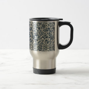 Mug De Voyage William Morris Vintage motif floral bleu blanc