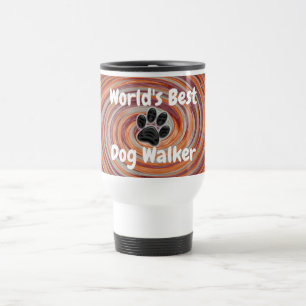 Mug De Voyage World Best Dog Walker Super Empreinte de patte Pup