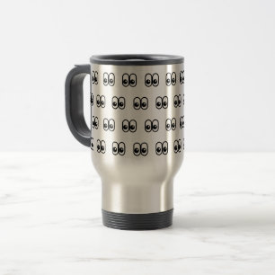 Mug De Voyage Yeux regardant sur le côté motif d'émoji d'yeux ve