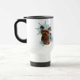 Mug De Voyage Yorkshire Terrier Chien dans les flocons de neige