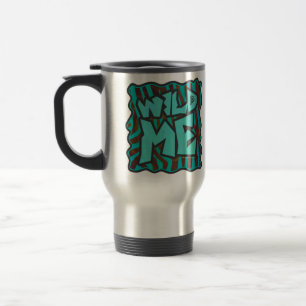 Mug De Voyage Zebra Brown et Turquoise Wild Me Design