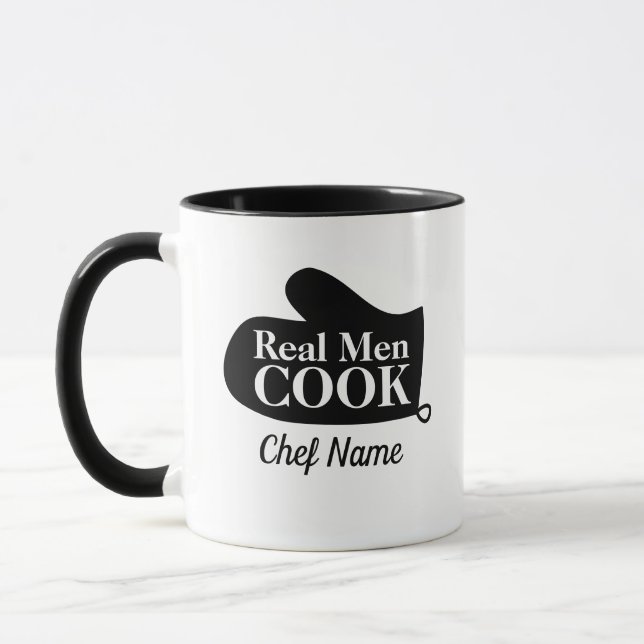 Mug De vrais hommes cuisinent un drôle de cadeau de Fê (Gauche)
