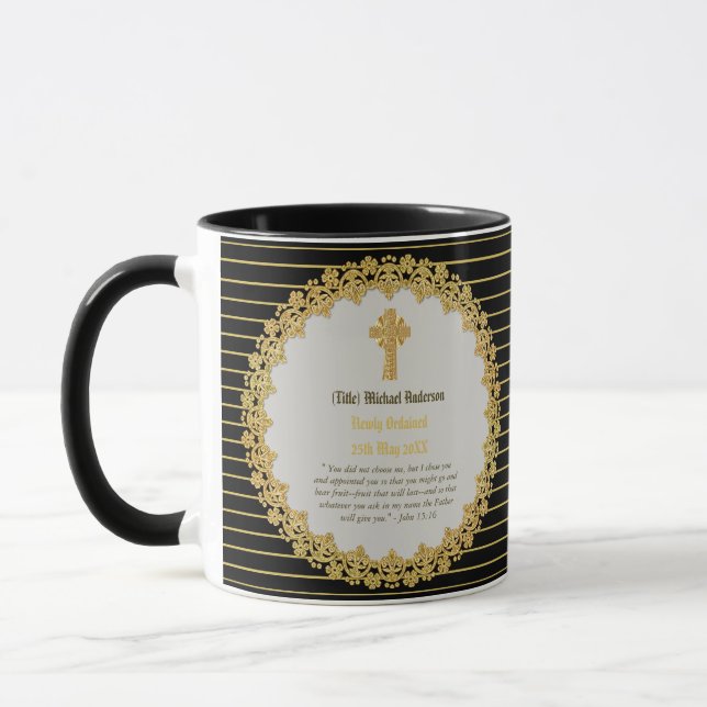 Mug DEACON Récemment Ordonné Verse Cadeau Commémoratif (Gauche)