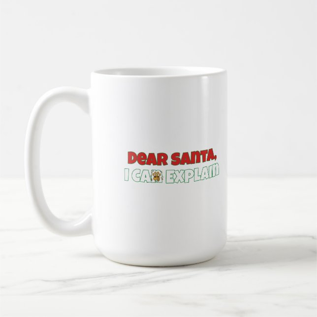 Mug Dear Santa, I Can Explain  Funny Christmas (Gauche)