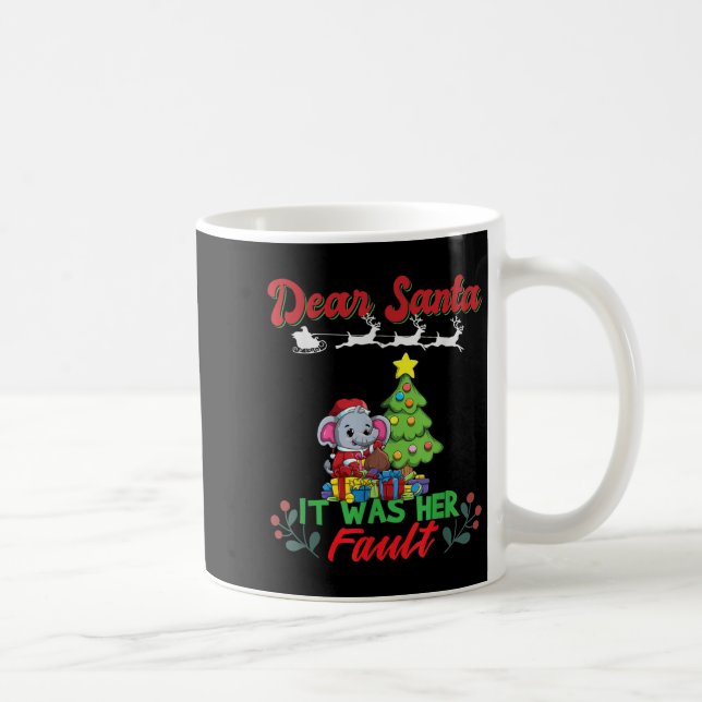 Mug Dear Santa It Was Her Fault Siblings Matching Xmas (Droite)