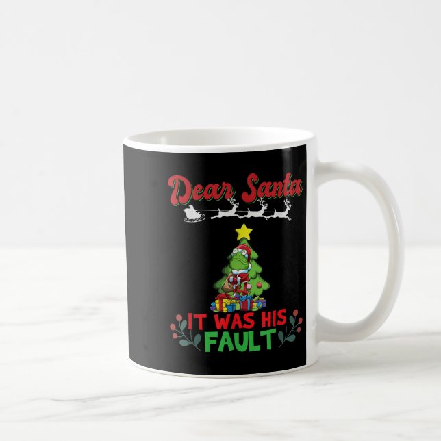 Mug Dear Santa It Was His Fault Siblings Matching Xmas (Droite)