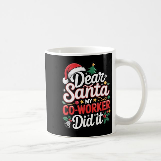 Mug Dear Santa My Co-worker Did It Funny Christmas Cow (Droite)