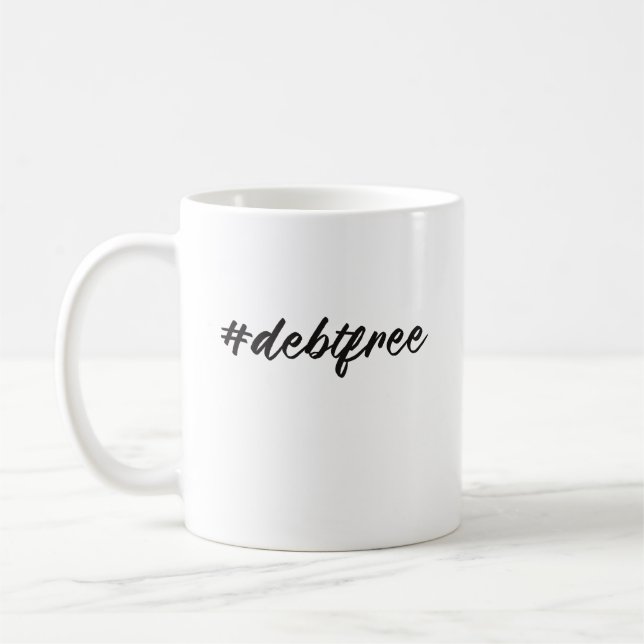 Mug #debtfree (Hashtag sans dette) Pinceau (Gauche)