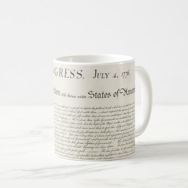 Mug Déclaration américaine d'indépendance 4 juillet (Devant droit)