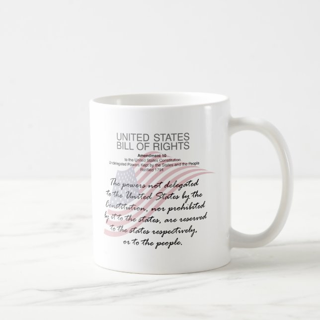 Mug Déclaration Des Droits Des États-Unis. Dixième Ame (Droite)