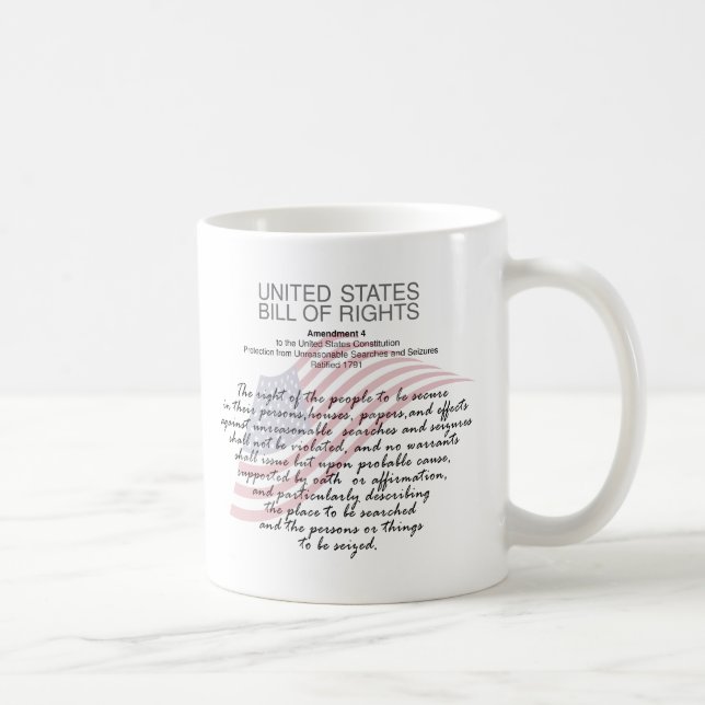 Mug Déclaration Des Droits Des États-Unis. Quatrième a (Droite)