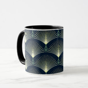 Mug Déco Art déco bleu foncé Motif géométrique é
