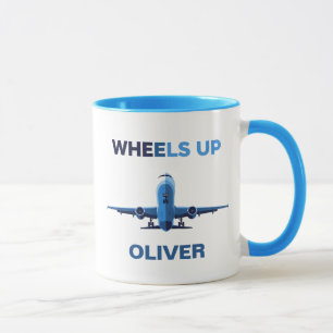 Mug Décollage d'aviation Wheels Up Minimaliste