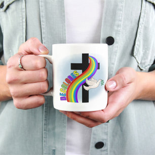 Mug DeColores Cursillo Arc-en-ciel avec Croix et Paix 