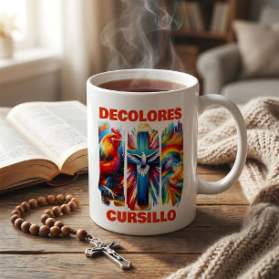 Mug DeColores Cursillo Coup de pinceau Coq Croix Colom