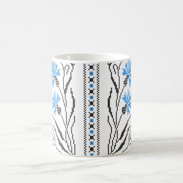 Mug Décor croix de Cornflower bleu (Centre)