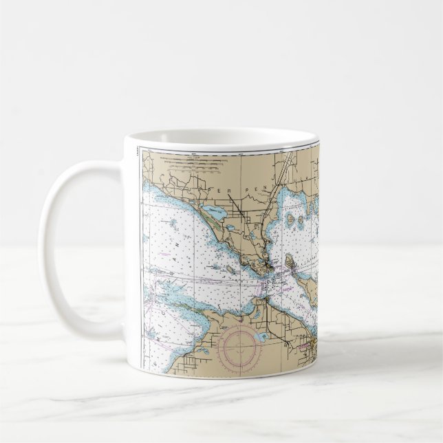 Mug Décor de carte nautique (Gauche)
