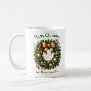 Mug Décor de Noël luxueux vert et or