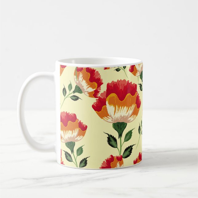 Mug Décor fleuri et motif sans charme. (Gauche)
