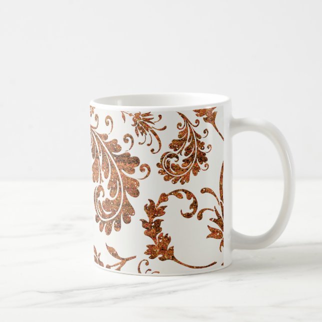 MUG DÉCORATIF AUTOMNE CUIVRE À CHUTE FEUILLE PATTER FL (Droite)