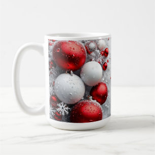 Mug Décorations de Noël Rouges et Blanches Festives
