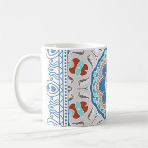 Mug Decorative colorful ornament on white background, 