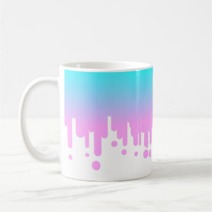 Mug Découpage bleu et rose