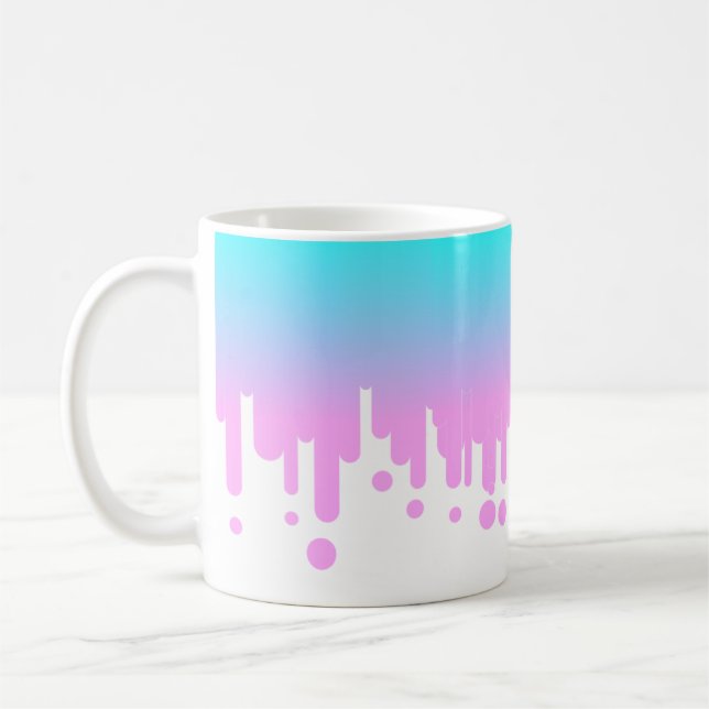 Mug Découpage bleu et rose (Gauche)