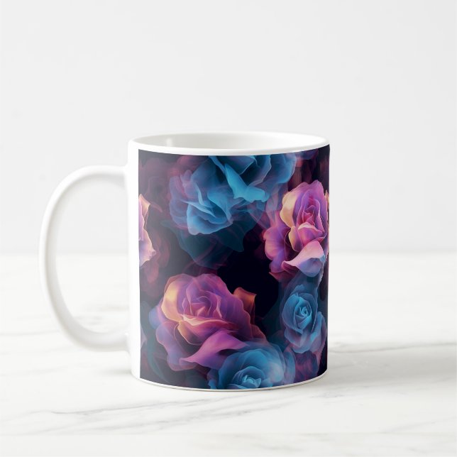 Mug Découvrez le charme du café Rose Vapor Art (Gauche)