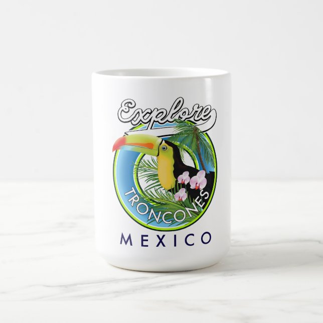 Mug Découvrez le logo rétro de Troncones Mexique (Centre)