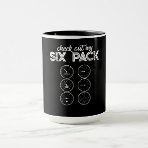 Mug Découvrez Mon Six Pack Pilote Aviation Drôle Gym F