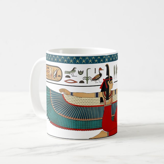 Mug Déesse égyptienne à ailes de Ma'at de la vérité (Devant gauche)