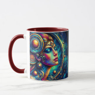 Mug Déesse Tête colorée ronde Bijoux Mars -