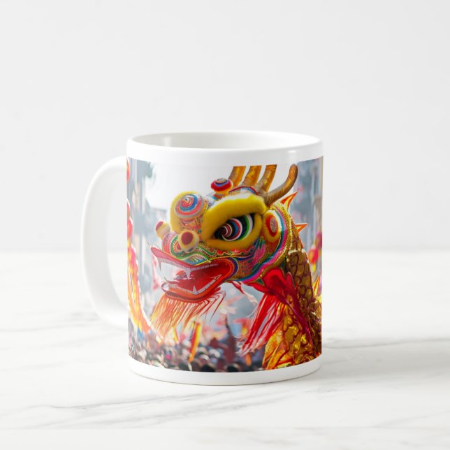 Mug Défilé de dragon - Design 1 (Devant gauche)