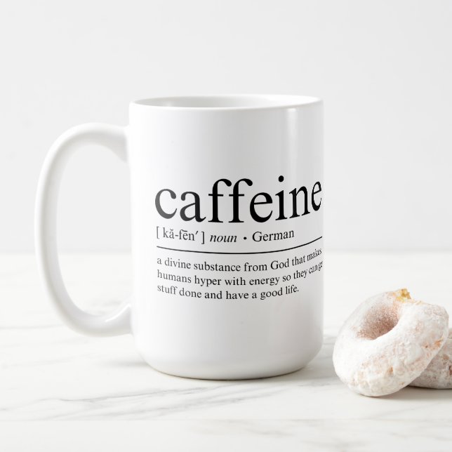 Mug Définition amusante de la caféine (Avec donut)