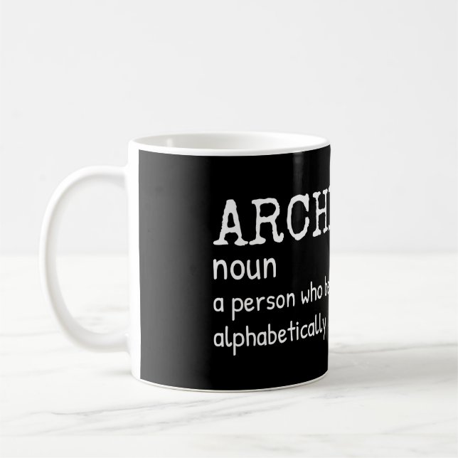 Mug Définition amusante de l'archiviste (Gauche)