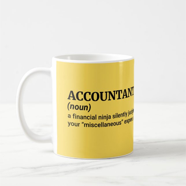 Mug Définition amusante du comptable (Gauche)