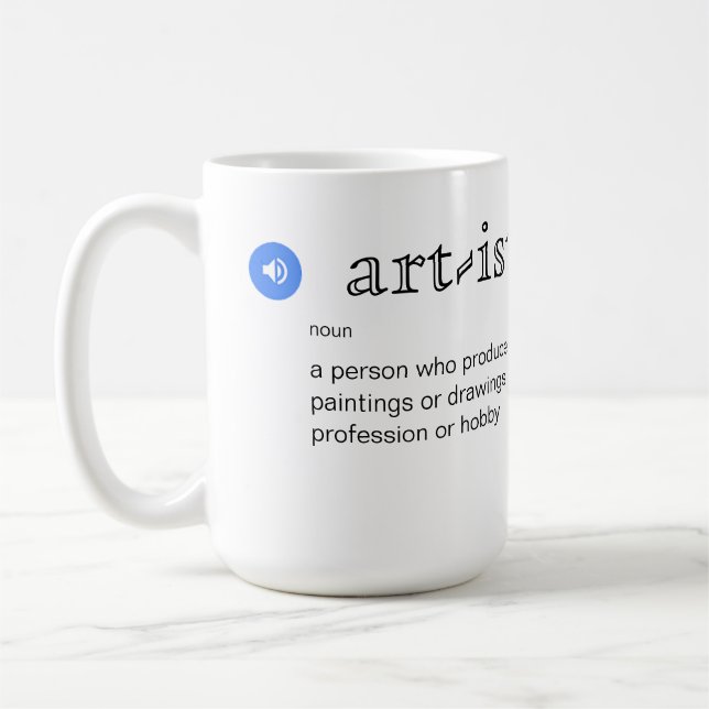 Mug Définition artistique amusante avec personnalisati (Gauche)