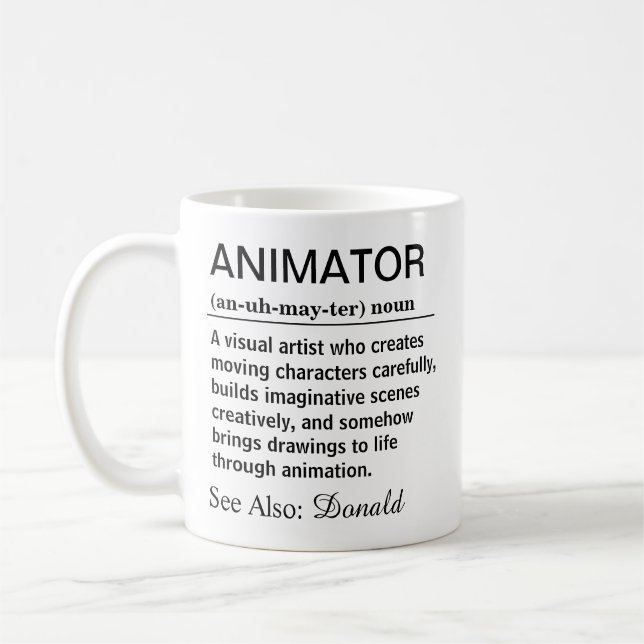 Mug Définition d'animateur drôle (Gauche)