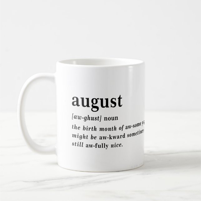 Mug Définition d'août Anniversaire (Gauche)
