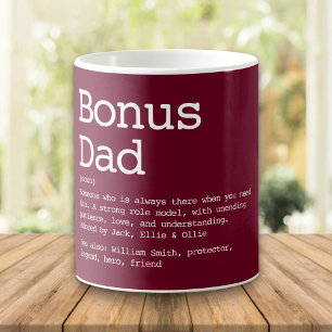 Mug Définition de beau-père, papa bonus Rouge Bourgogn